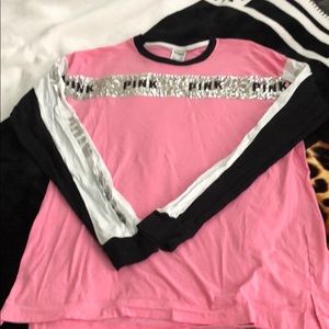 PINK Victoria's Secret Tops - Pink Bling Long-Sleeve Tee💕 PINK Victoria's Secret Tops - Pink Bling Long-Sleeve Tee💕